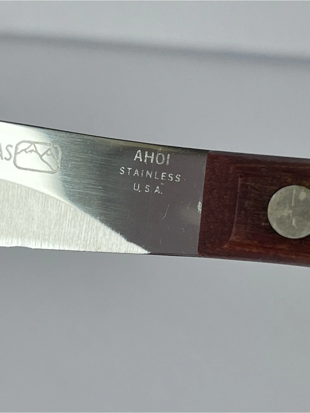 Alcas Ahoi Wood Handles Steak Knives Set of 12 Vintage Rare